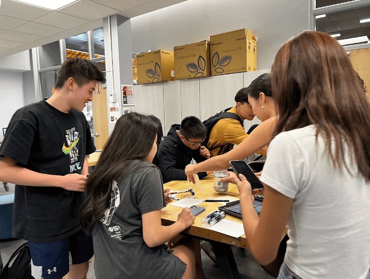 Members making cards