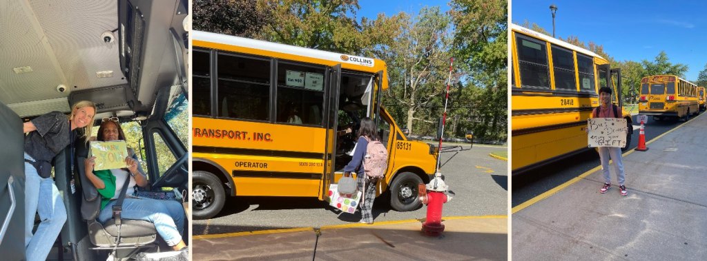 New bus signs with thank-you messages