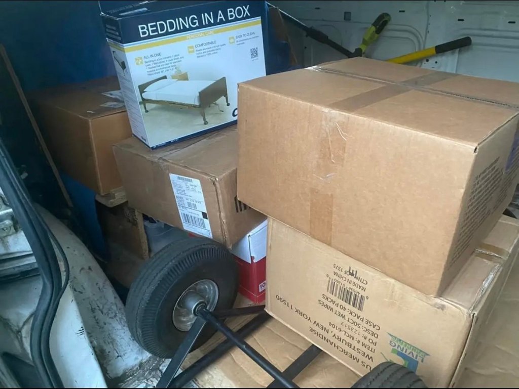 Boxes of first aid kits