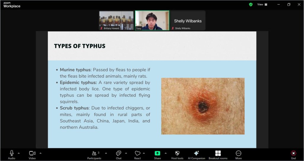 Recreated session view of a Typhus lesson for Global Mission Ministries