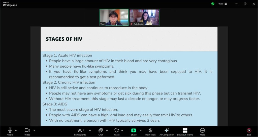 Recreated session view of a HIV lesson for Sister Domingas and Friends Foundation
