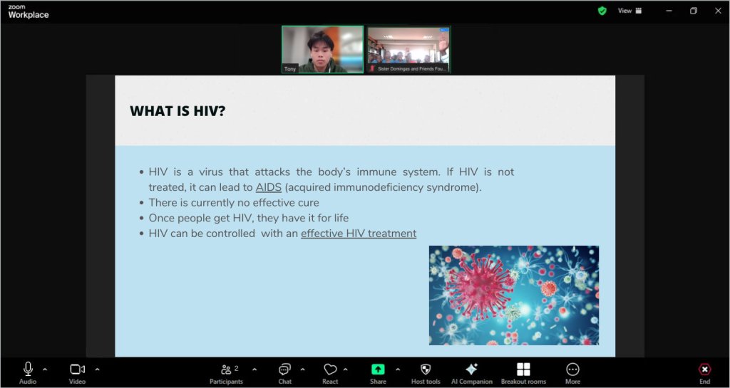 Recreated session view of a HIV lesson for Sister Domingas and Friends Foundation