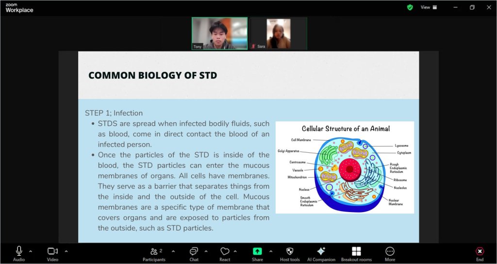 Recreated session view of a STD biology lesson for Seeds of Hope Children’s Orphanage